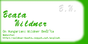 beata wildner business card